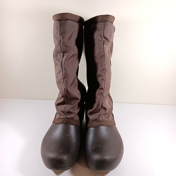 Crocs Boots Womens 6W Brown Claire Winter Snow Rain Insulated Waterproof Pull On - Picture 3 of 11